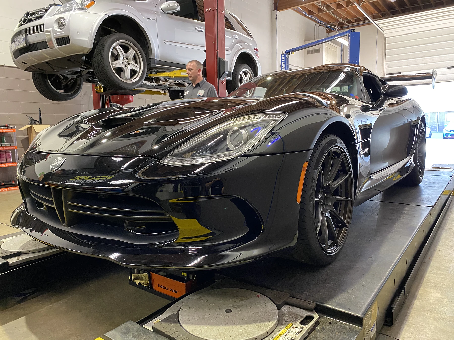 Dodge Viper on the lift